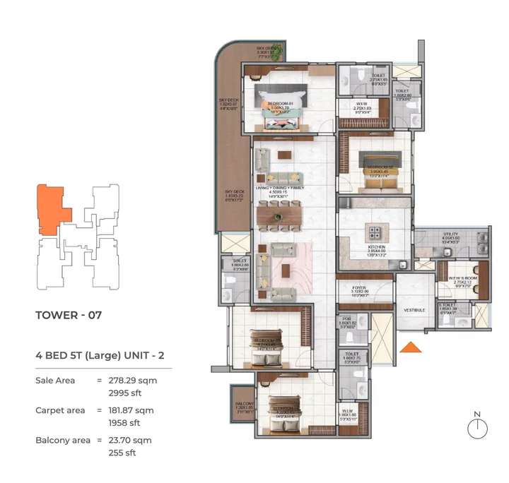 4 BHK Floor Plan
